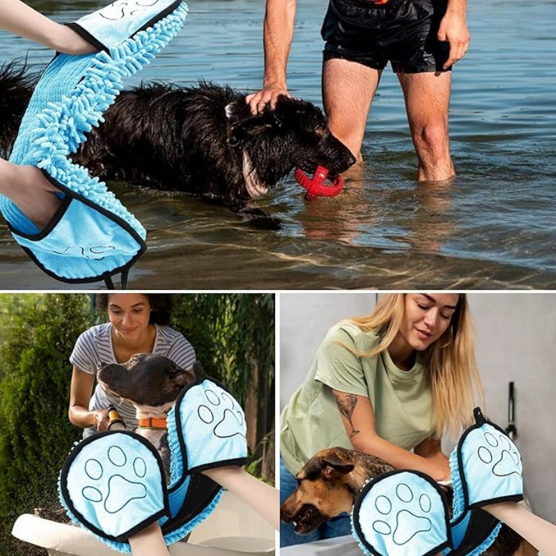 Highly Absorbent Pet Bath Towel Quick Dry Grooming Cloth