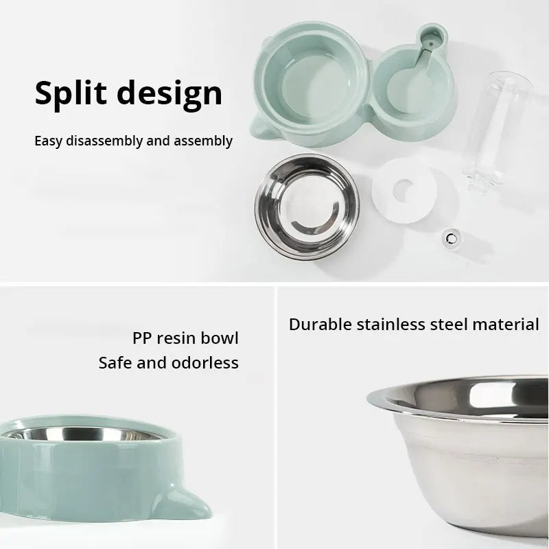 Automatic Pet Food And Water Dispenser Gravity Feeding Bowl