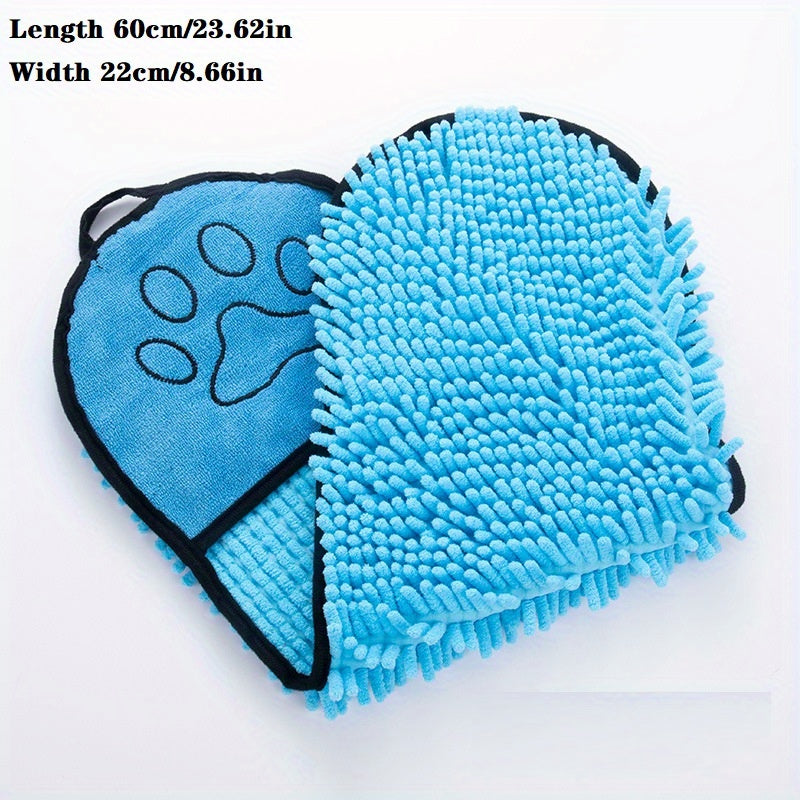 Microfiber Pet Bath Towel Super Absorbent Quick Dry Grooming Cloth With Hand Pockets