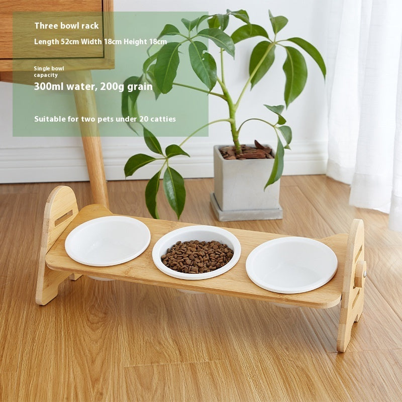 Oblique Mouth Pet Bowl With Cervical Spine Protection