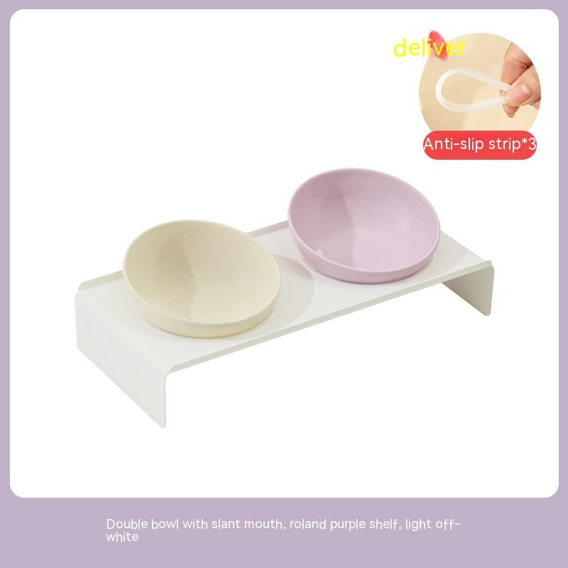 Ceramic Beveled Pet Feeding Bowl
