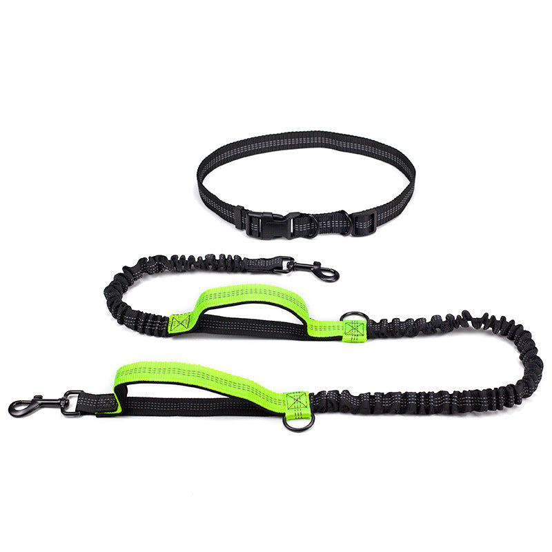 Multifunctional Reflective Double Pet Leash With Telescopic Design