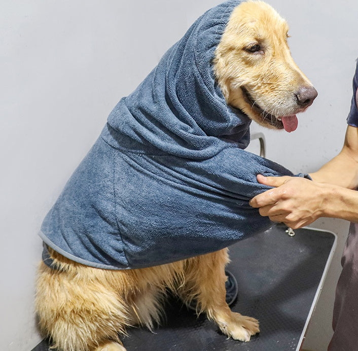 Highly Absorbent Cotton Pet Bathrobe Quick Dry Towel