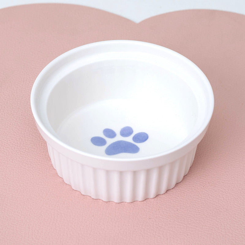 Ceramic Double Elevated Pet Feeding Water Bowl