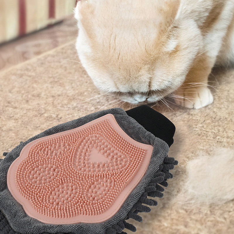 2 In 1 Pet Bathing Brush Grooming Glove Cleaning Massage Tool